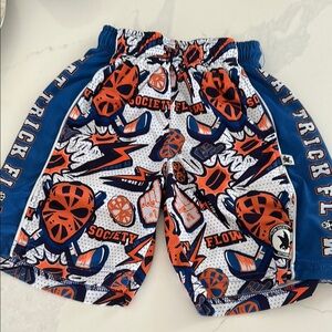 Flow Society Kids Basketball Shorts - Blue and Orange
